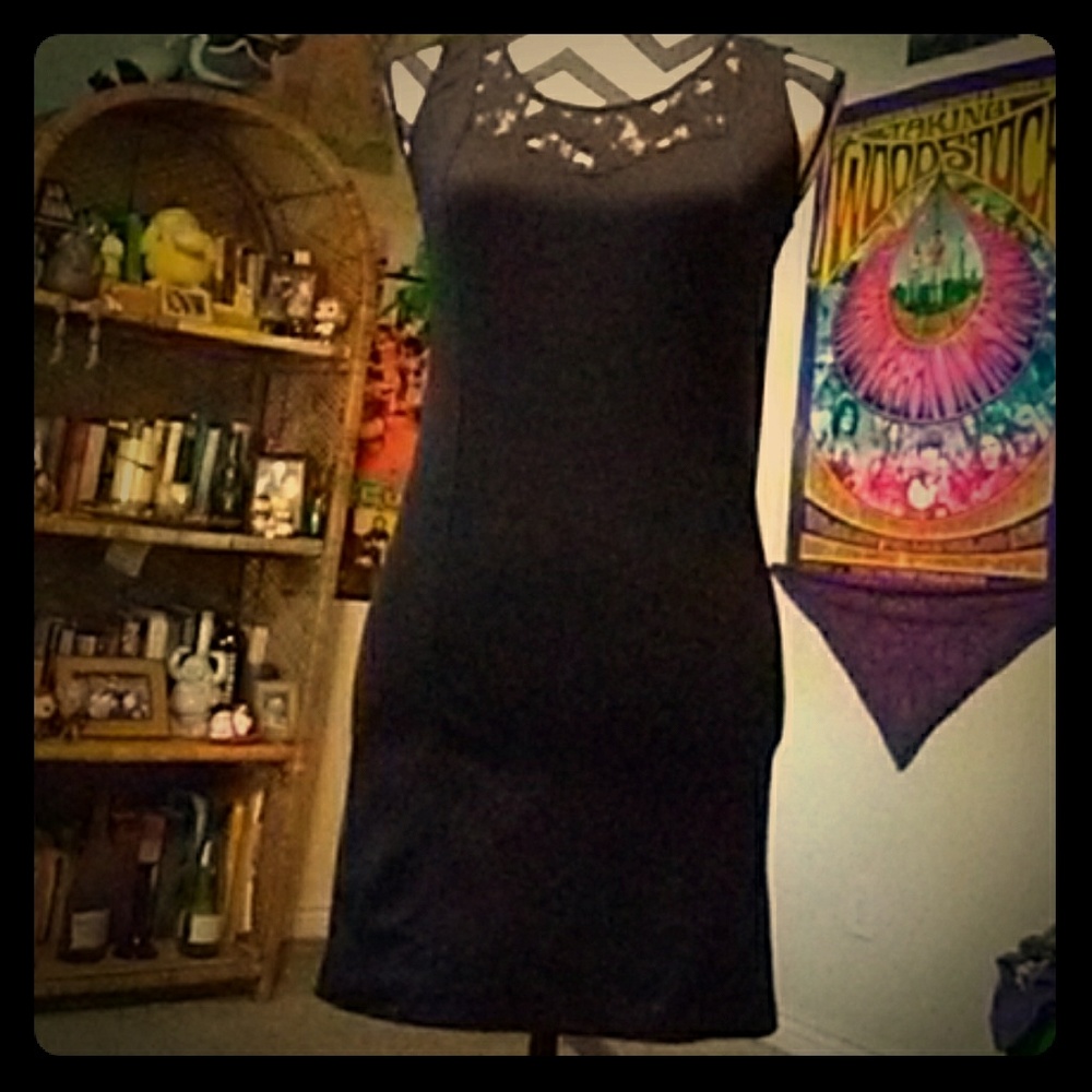 Rue 21 Black Dress with Lace Detail Size L